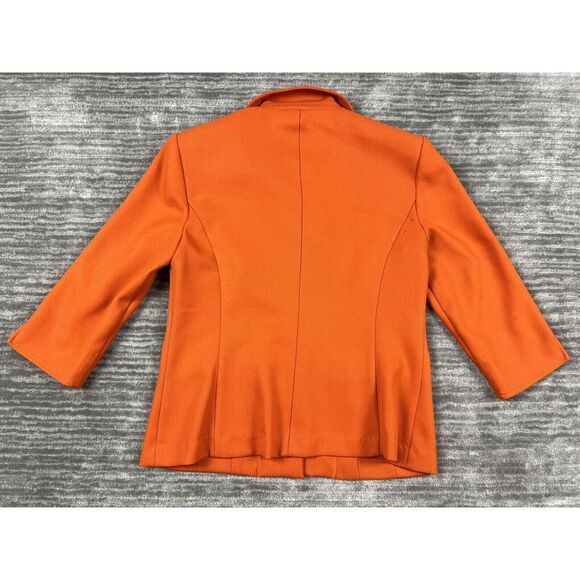 R&K Originals Suit‎ Jacket Womens 8 Orange Button Front 3/4 Sleeve Pockets - Picture 7 of 13